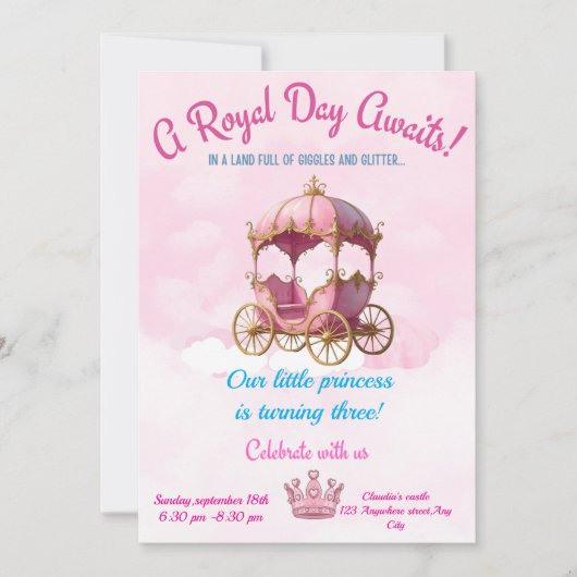 Een Magische Prinsessenfeest Uitnodiging (Voorkant)