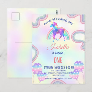 Een magische regenboog eenhoorn Gelukkig Verjaarda Briefkaart