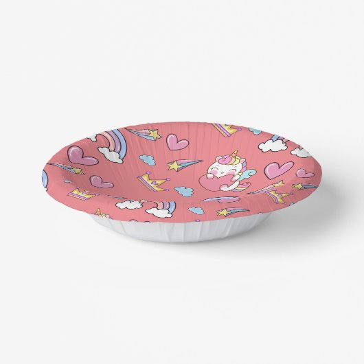 Een magische regenboog eenhoorn Gelukkig Verjaarda Papieren Kommen (Gebogen)