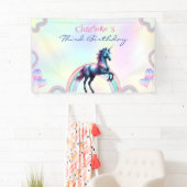 Een magische regenboog eenhoorn Gelukkig Verjaarda Spandoek (Insitu)