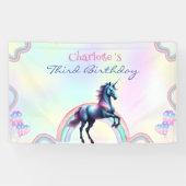 Een magische regenboog eenhoorn Gelukkig Verjaarda Spandoek (Horizontaal)