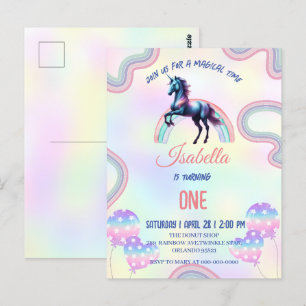 Een Magische Regenboog Eenhoorn Gelukkige Verjaard Briefkaart