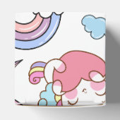 Een magische regenboog eenhoorn patroon verjaardag bedankdoosjes (Bovenkant)