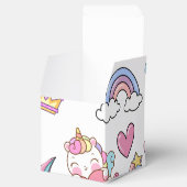 Een magische regenboog eenhoorn patroon verjaardag bedankdoosjes (Geopend)