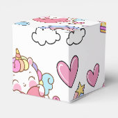 Een magische regenboog eenhoorn patroon verjaardag bedankdoosjes (Achterkant)