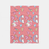 Een magische regenboog eenhoorn patroon verjaardag fleece deken (Voorkant)