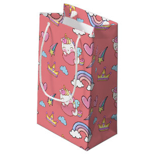 Een magische regenboog eenhoorn patroon verjaardag klein cadeauzakje