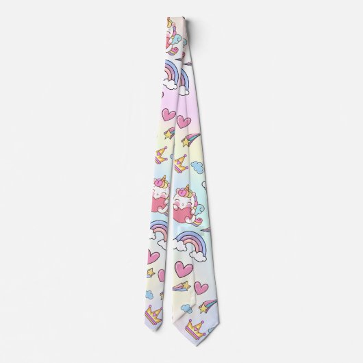 Een magische regenboog eenhoorn patroon verjaardag stropdas (Achterkant)