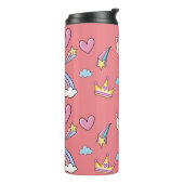 Een magische regenboog eenhoorn patroon verjaardag thermosbeker (Gedraaid links)