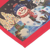 Een magische sneeuwman nacht korte tafelloper (Hoek)