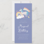 Een Magische Unicorn en een Regenboogdag Partij Ui Kaart (Voorkant)