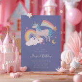 Een Magische Unicorn en Rainbow Birthday Party Kaart