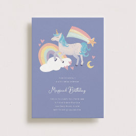 Een Magische Unicorn en Rainbow Birthday Party Kaart