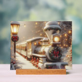 Een magische winter wonderland kersttrein acryl bord (Neutraal)