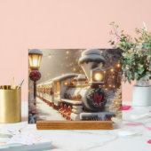Een magische winter wonderland kersttrein acryl bord (Huwelijk)