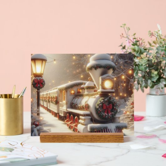 Een magische winter wonderland kersttrein acryl bord (Huwelijk)