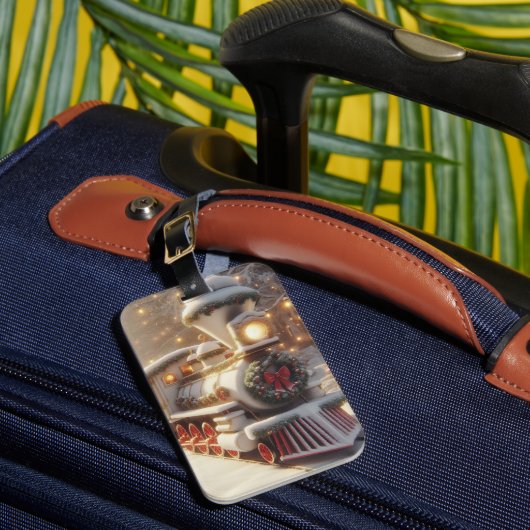 Een magische winter wonderland kersttrein bagagelabel (Voorkant Insitu 1)