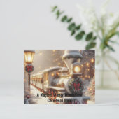 Een magische winter wonderland kersttrein briefkaart (Staand voorkant)