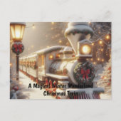 Een magische winter wonderland kersttrein briefkaart (Voorkant)