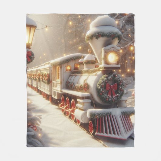Een magische winter wonderland kersttrein fleece deken (Voorkant)
