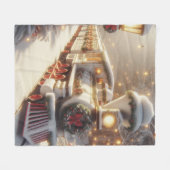 Een magische winter wonderland kersttrein fleece deken (Voorkant (Horizontaal))