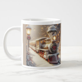 Een magische winter wonderland kersttrein grote koffiekop