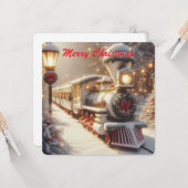 Een magische winter wonderland kersttrein kaart (Voorkant / Achterkant in situ)