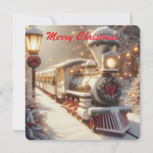 Een magische winter wonderland kersttrein kaart