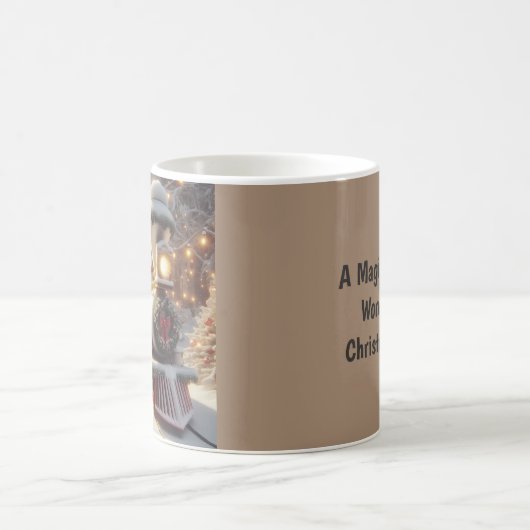 Een magische winter wonderland kersttrein koffiemok (Center)