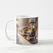 Een magische winter wonderland kersttrein koffiemok (Links)