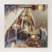 Een magische winter wonderland kersttrein legpuzzel (Horizontaal)