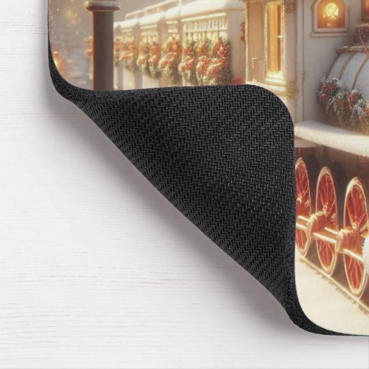 Een magische winter wonderland kersttrein muismat (Hoek)