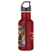 Een magische winter wonderland kersttrein waterfles  (Voorkant)