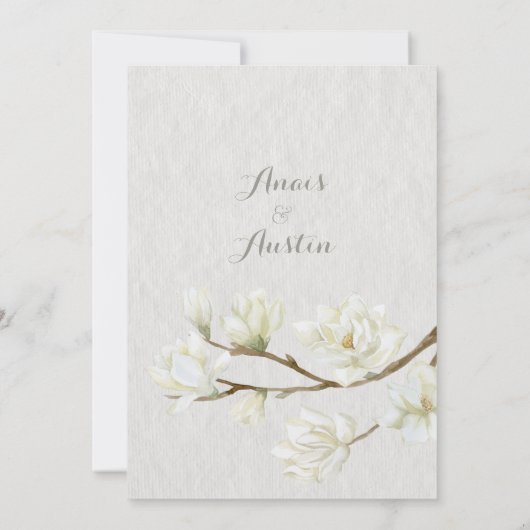 Een Magnolia Aidmiddags bruiloft Kaart (Achterkant)
