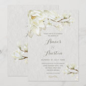 Een Magnolia Aidmiddags bruiloft Kaart (Voorkant / Achterkant)