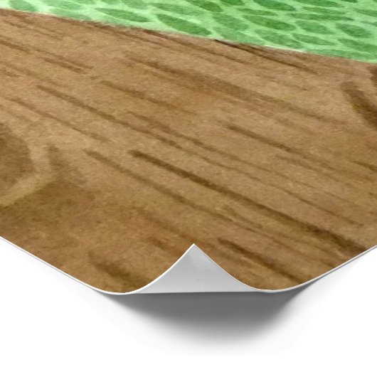 Een Magpie op een hek Poster (Hoek)