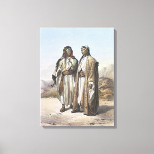 Een Mahazi en een Soualeh Bedouin, illustratie van Canvas Afdruk