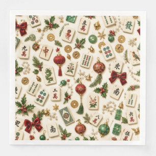 Een Mahjong Kerst  Servet