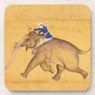 Een Mahout die een olifant bestuurt, van de Grote Bier Onderzetter