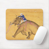 Een Mahout die een olifant bestuurt, van de Grote  Muismat (Met muis)