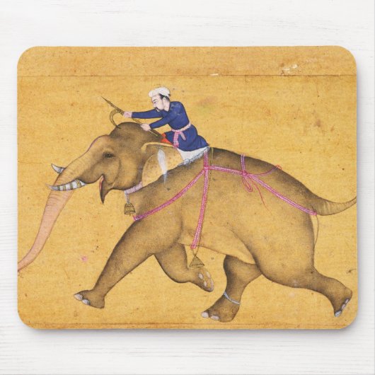 Een Mahout die een olifant bestuurt, van de Grote  Muismat (Voorkant)