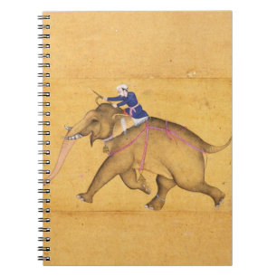 Een Mahout die een olifant bestuurt, van de Grote Notitieboek