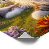 Een Maine Coon-kat die rust op een rustig plattela Poster (Hoek)