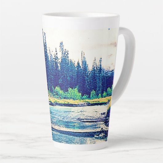 Een Majestic Canadees Wilderness Forest. Bestel nu Latte Mok (Rechterhoek)