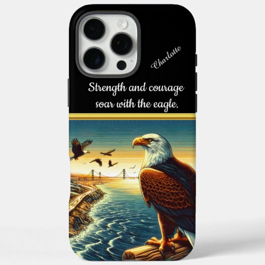 Een majestueuze adelaar kijkt uit over een zonsond Case-Mate iPhone case (Achterkant)