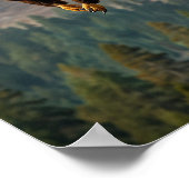 Een majestueuze adelaar zweeft trots in een close- poster (Hoek)