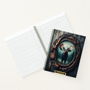 Een majestueuze eland omlijst door de kunstzinnigh notitieboek