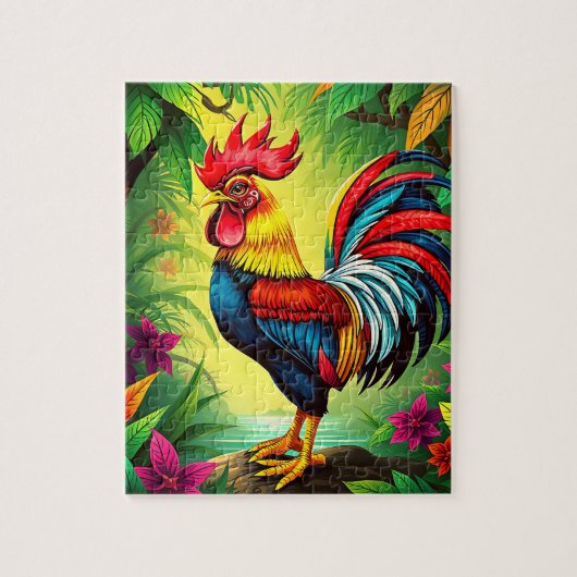 Een majestueuze haan kinderen legpuzzel (Verticaal)
