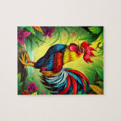 Een majestueuze haan voor kinderen legpuzzel (Horizontaal)