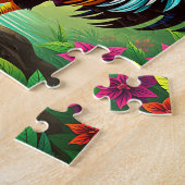 Een majestueuze haan voor kinderen legpuzzel (Zijkant)